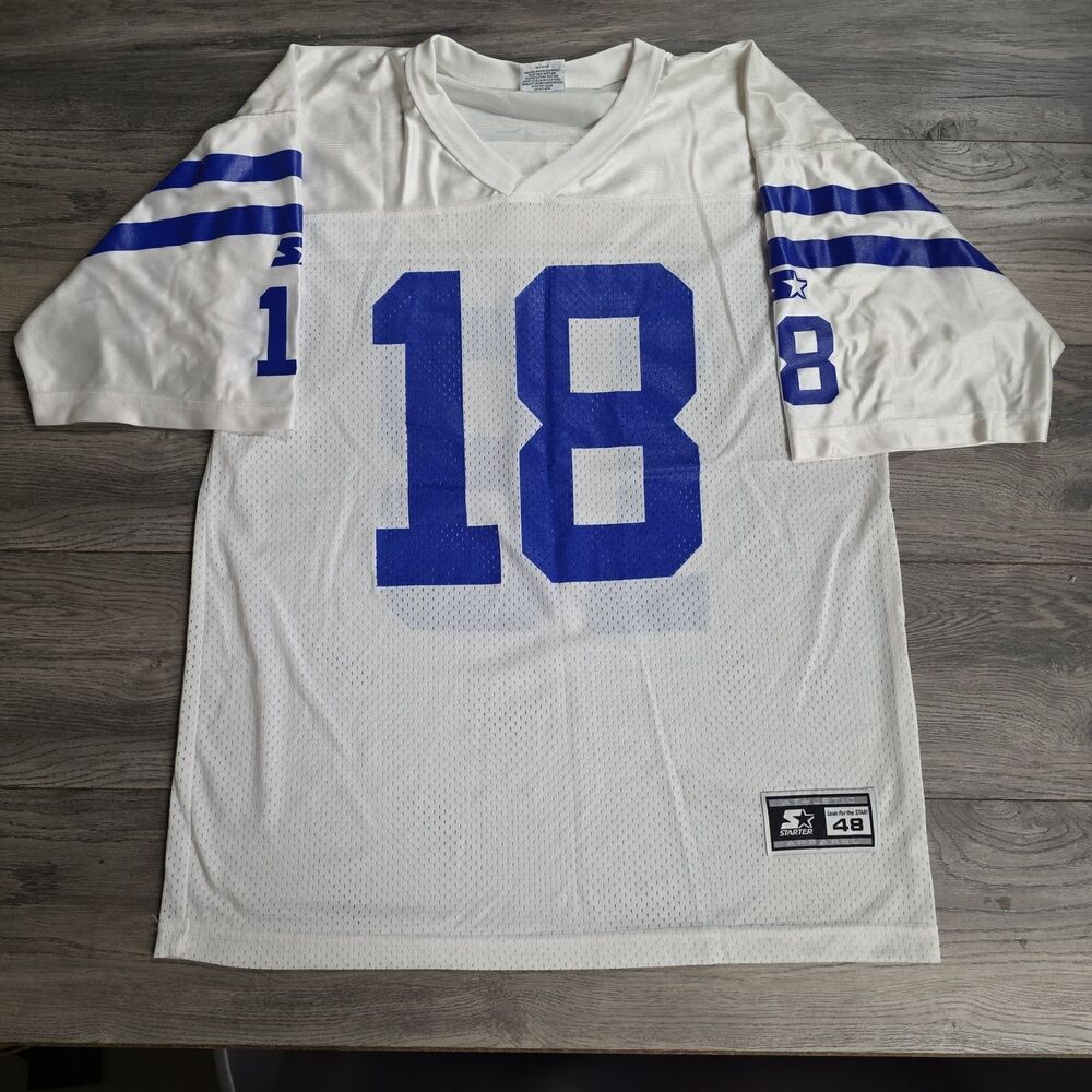 Indianapolis Colts Peyton Manning #18 Starter Mens NFL Jersey White Mens Sz L 48